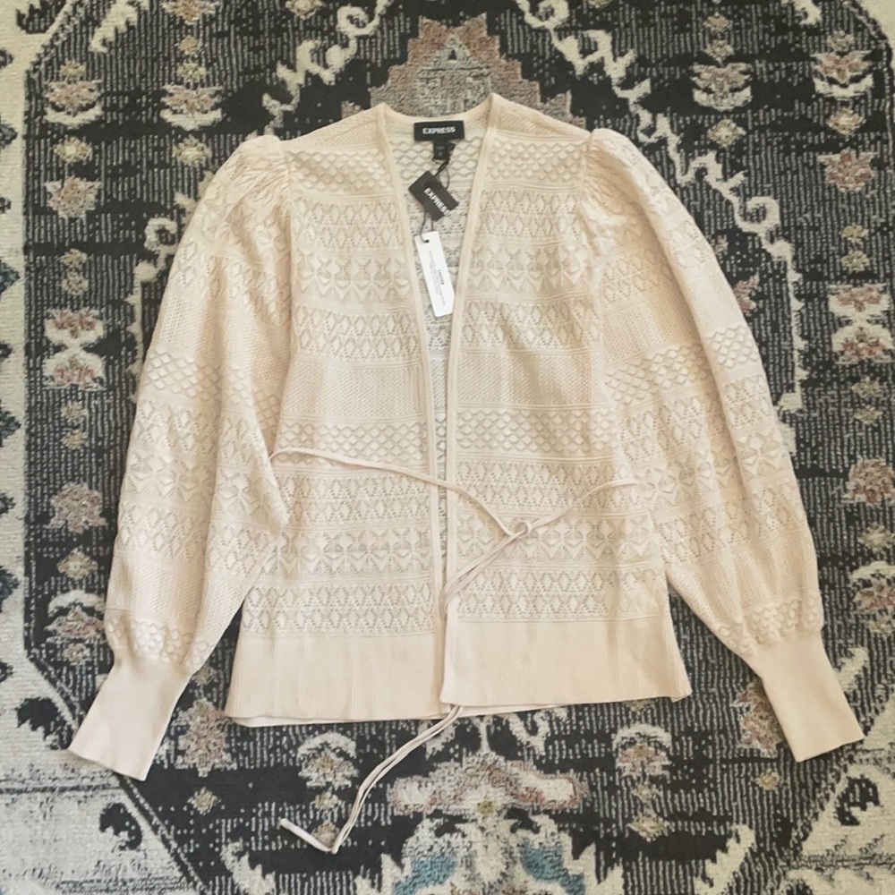 Cardigan with balloon sleeves